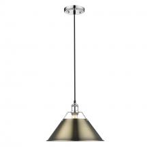  3306-L CH-AB - Orwell 14" Wide Large Pendant in Chrome with Aged Brass